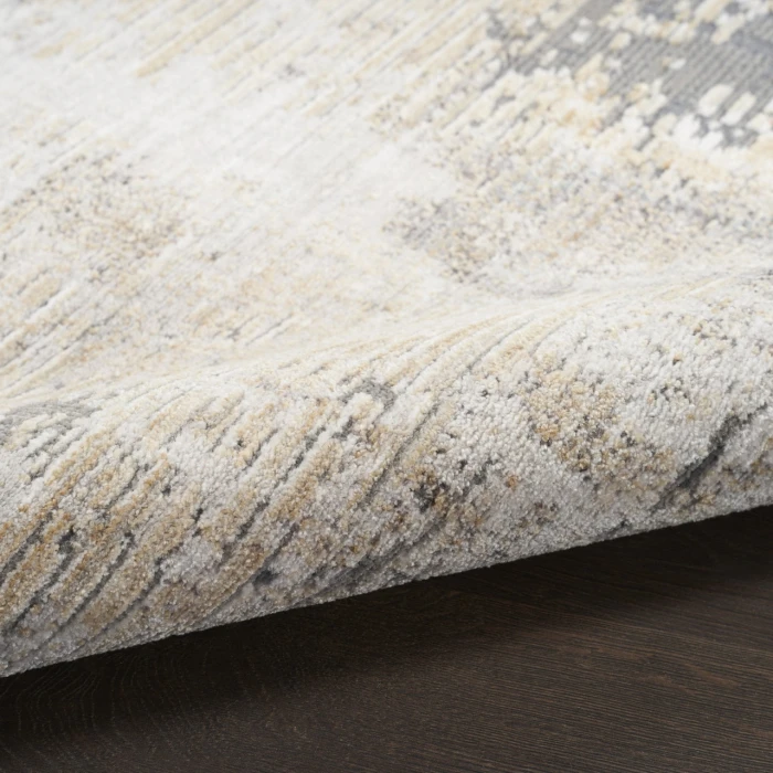 Nourison Abstract Hues Beige Grey ABH01 5ft.3in. x 7ft.6in. Rect. Rug