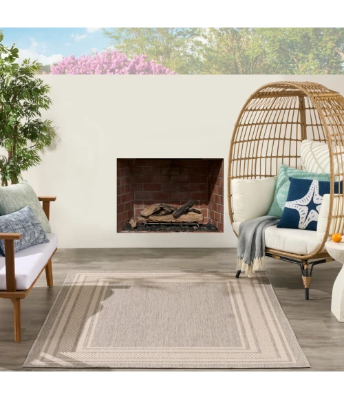 Nourison Horizon Indoor/Outdoor Grey HOZ03 4 ft. X 6 ft. Rect. Rug
