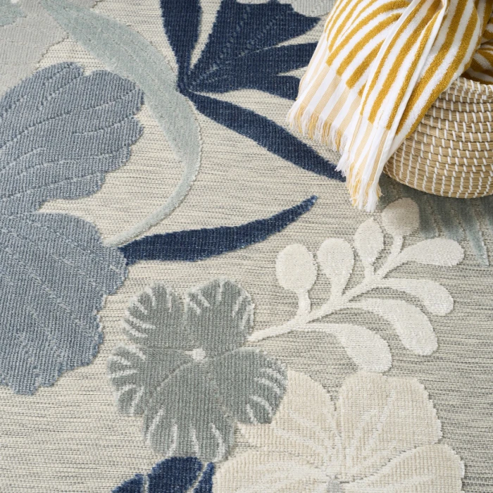 Nourison Home Suncoast Blue SNC01 7ft.10in. x 9ft.10in. Rect. Rug