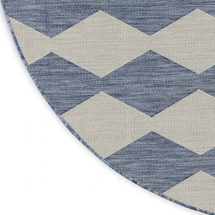 Nourison Positano Navy Blue POS04 6 ft. X Round Rug