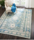 Nourison Home Madera Blue MAD03 7ft.10in. x 10ft. Rect. Rug