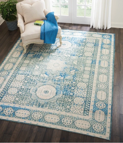 Nourison Home Madera Blue MAD03 7ft.10in. x 10ft. Rect. Rug