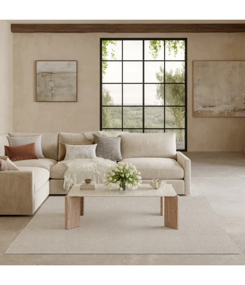 Nourison Natural Texture Ivory Beige NTX01 5ft. Square Rug