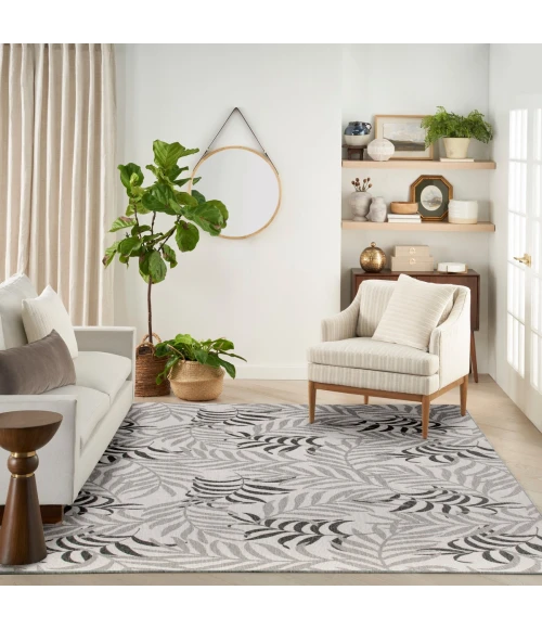 Nourison Garden Oasis Grey GOA01 10 ft. X 14 ft. Rect. Rug