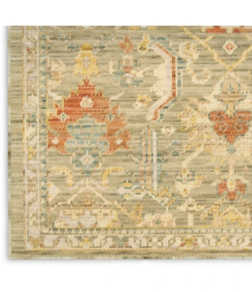 Nourison Home Antique Bloom Green ANB02 2ft.4in. x 12ft. Rect. Rug