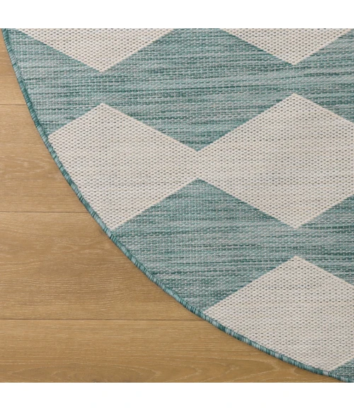 Nourison Positano Aqua POS04 8 ft. X Round Rug