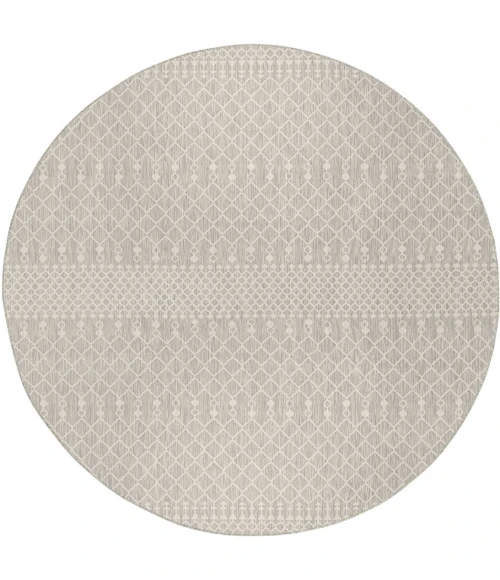 Nourison Positano Light Grey POS02 12ft. Round Rug