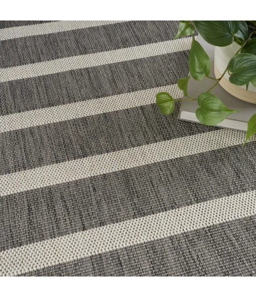 Nourison Positano Charcoal Ivory POS03 12ft. Square Rug