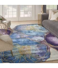 Nourison Prismatic Blue Gold PRS32 9 ft. X 12 ft. Rect. Rug