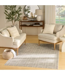 Nourison Home Washable Charm WCH01 Silver Ivory 4 ft. X 6 ft. Area Rug