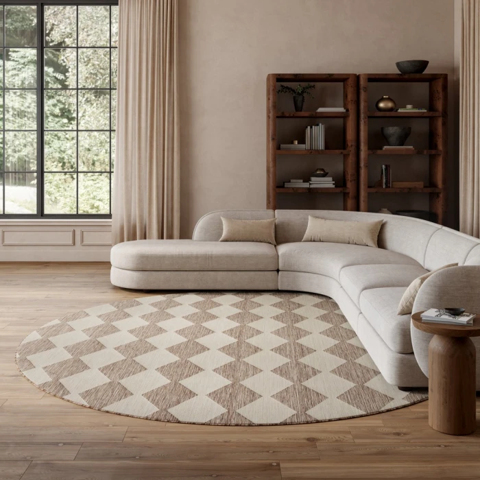 Nourison Positano Beige POS04 12ft. Round Rug