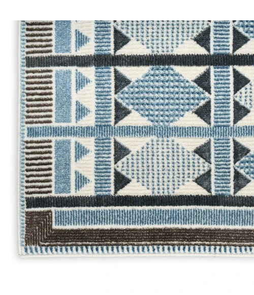 Nourison Nordic Blue NRC06 2 ft. X 6 ft. Rect. Rug