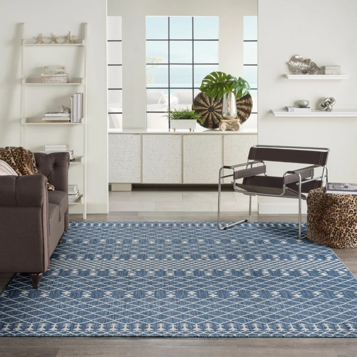Nourison Positano Navy Blue POS02 8 ft. X 10 ft. Rect. Rug