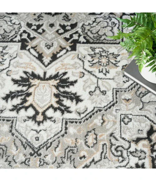 Nourison Dekor Ivory Charcoal DEK08 7 ft. 10 in. x 9 ft. 10 in. Rect. Rug