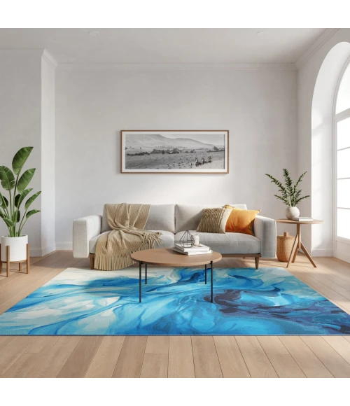 Nourison Home Color Splash Blue CSP09 5ft.3in. x 7ft.3in. Rect. Rug