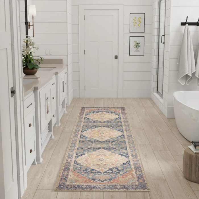 Nourison Vintage Washables Blue Coral VWS13 2 ft. 2 in. X 8 ft. Rect. Rug
