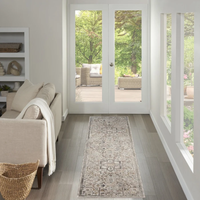 Nourison Home Antique Fusion Grey ANF02 2ft.2in. x 10ft. Rect. Rug