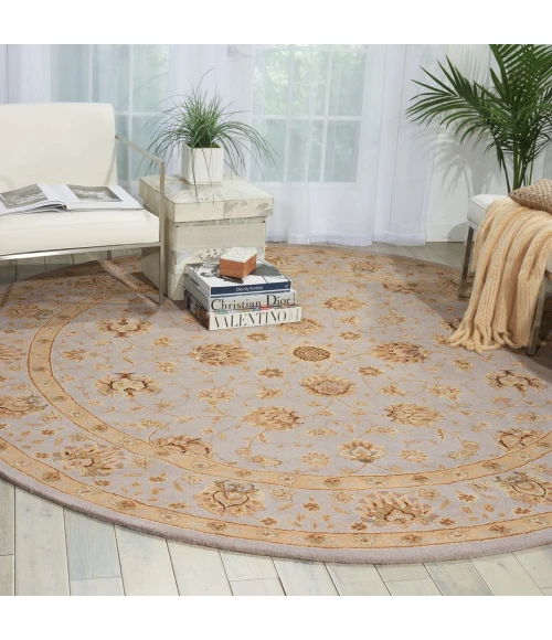 Nourison Home Heritage Hall Brown HE28 9ft. x Round Round Rug