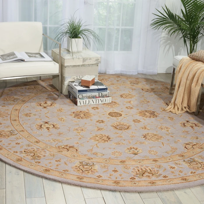 Nourison Home Heritage Hall Brown HE28 9ft. x Round Round Rug