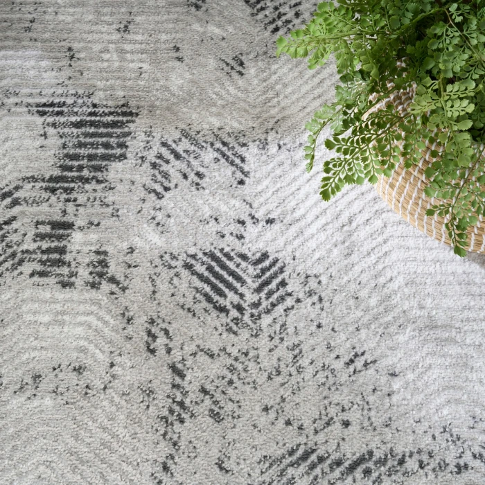Nourison Dekor Grey Charcoal DEK04 5 ft. 3 in. X 7 ft. Rect. Rug