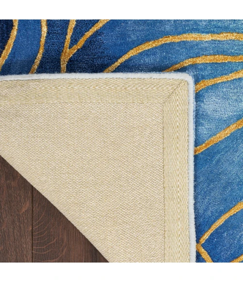 Nourison Prismatic Blue Gold PRS32 8 ft. X 10 ft. Rect. Rug