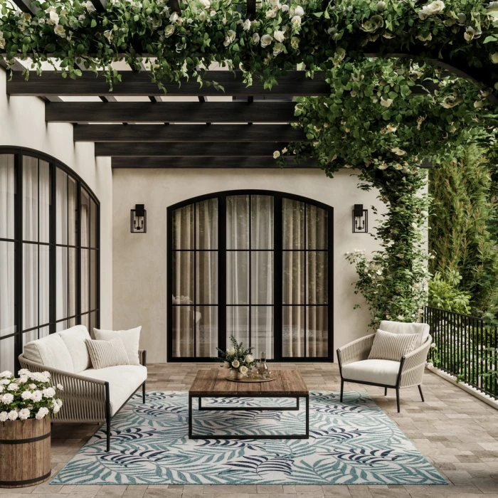 Nourison Garden Oasis Blue GOA01 10 ft. X 14 ft. Rect. Rug