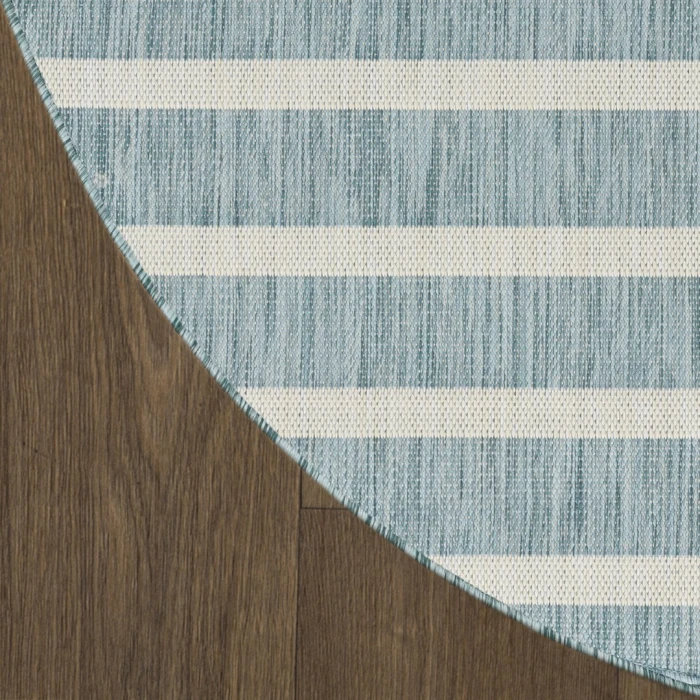 Nourison Positano Aqua Ivory POS03 4ft. Round Rug