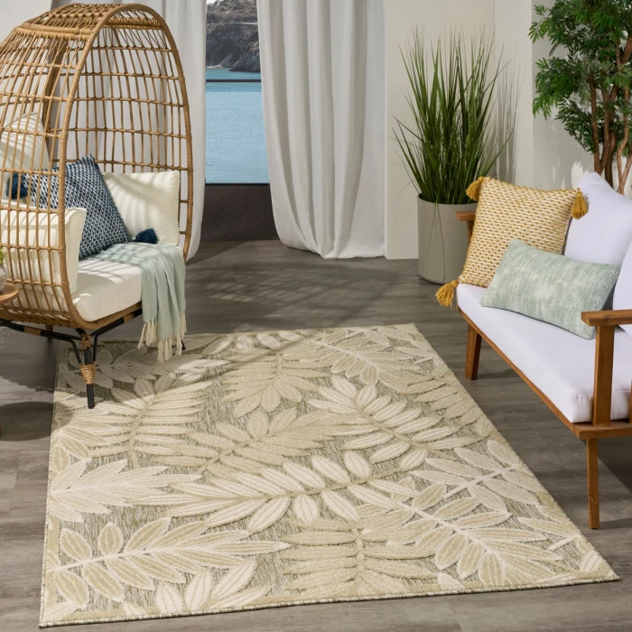 Nourison Aloha Ivory Sage ALH18 3 ft. 6 in. X 5 ft. 6 in. Rect. Rug