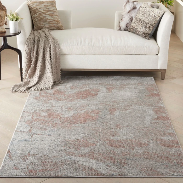 Nourison Rustic Textures Light Grey Rust RUS15 3ft. 11in. x 5ft. 11in. Rect. Rug