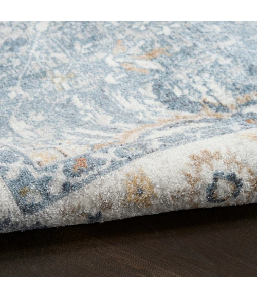 Nourison Astra Machine Washable Blue ASW20 2 ft. 2 in. x 8 ft. Rect. Rug