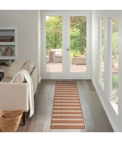 Nourison Home Positano POS03 Terracotta Ivory 2 ft. 2 in. X 10 ft. Area Rug