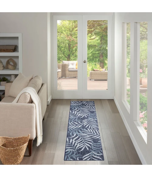 Nourison Garden Oasis Navy GOA01 2 ft. X 6 ft. Rect. Rug