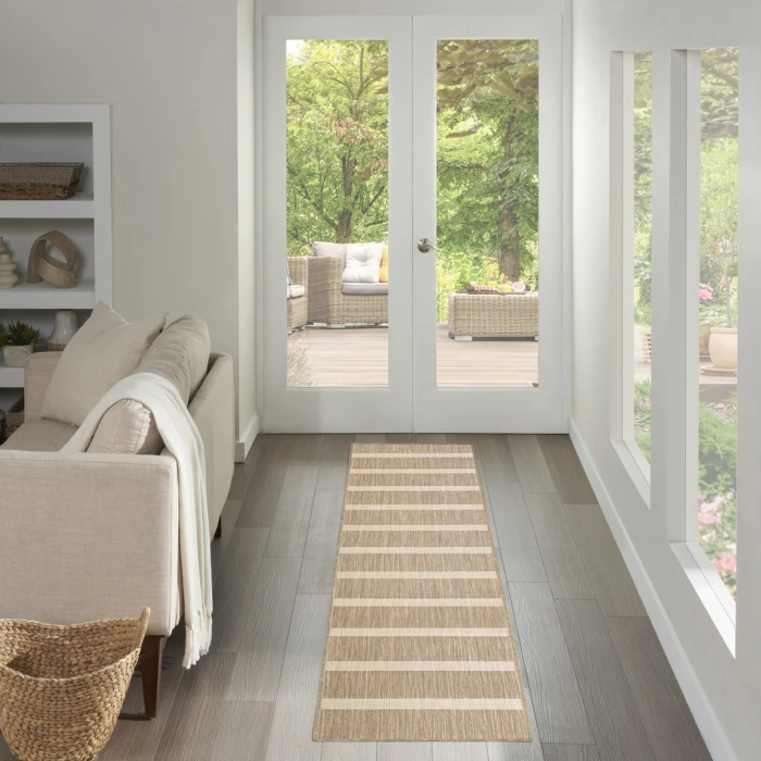 Nourison Positano Beige Ivory POS03 2ft.2in. x 12ft. Rect. Rug