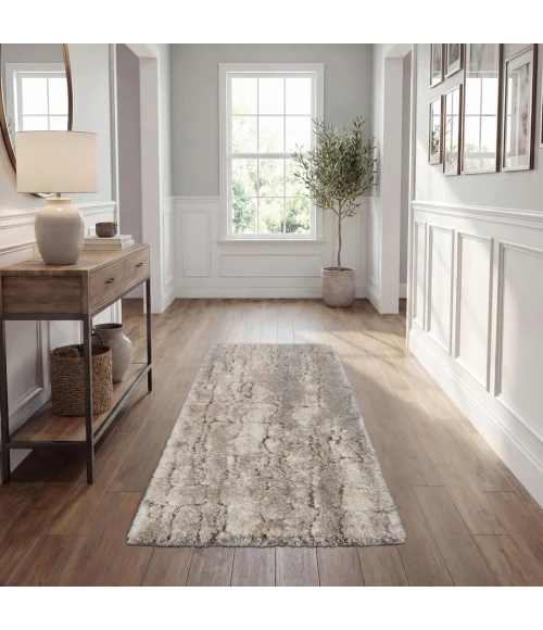 Nourison Dreamy Shag Ivory Beige DRS09 2ft.2in. x 6ft. Rect. Rug