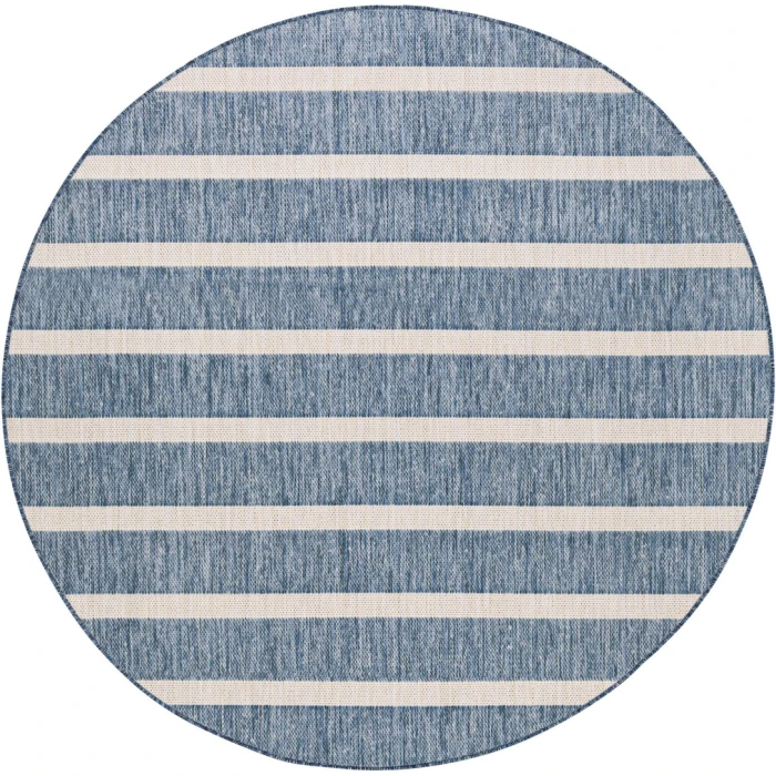 Nourison Positano Navy Ivory POS03 4ft. Round Rug