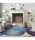 Nourison Prismatic Blue Gold PRS32 6 ft. X 8 ft. Rect. Rug