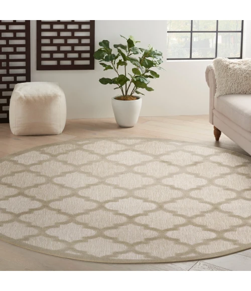 Nourison Easy Care Cream NES01 6 ft. X Round Rug