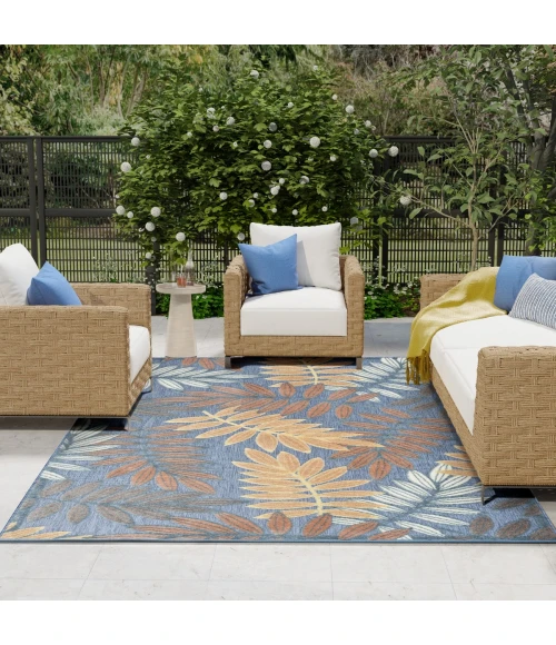 Nourison Aloha Blue Rose ALH18 9 ft. X 12 ft. Rect. Rug