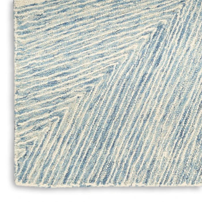 DKNY Pure Angles Ivory Blue ANG01 4 ft. X 6 ft. Rect. Rug