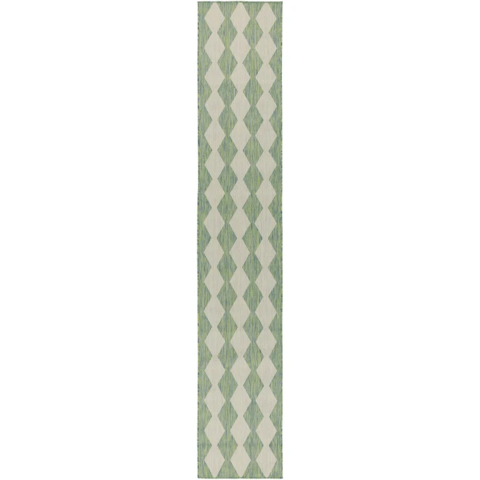 Nourison Positano Blue Green POS04 2 ft. 2 in. X 8 ft. Rect. Rug