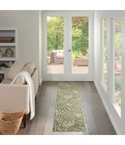 Nourison Home Garden Oasis GOA01 Ivory Green 2 ft. X 6 ft. Area Rug