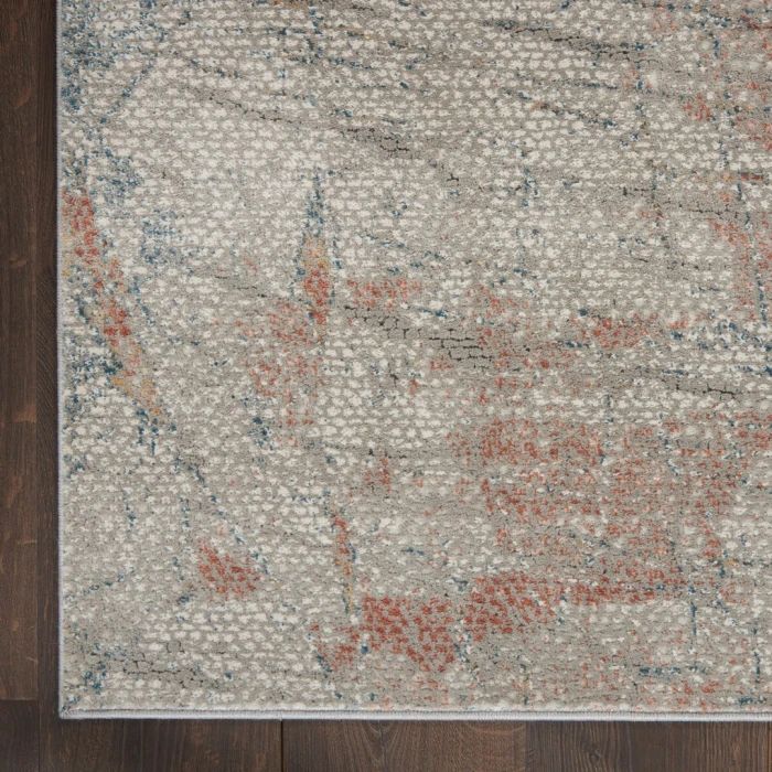 Nourison Rustic Textures Light Grey Rust RUS15 3ft. 11in. x 5ft. 11in. Rect. Rug