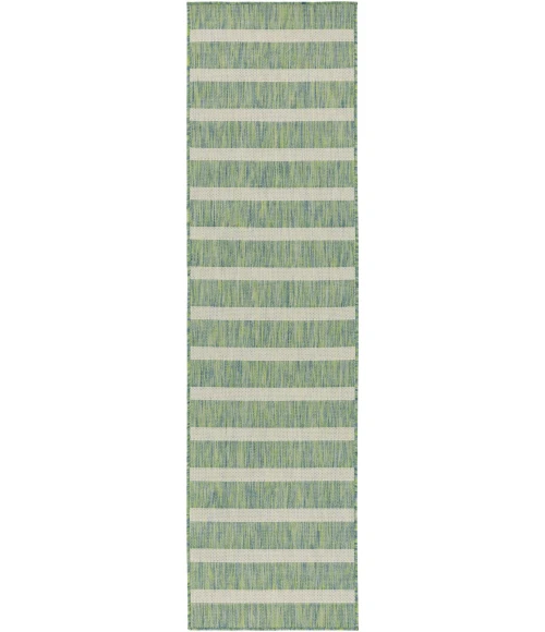 Nourison Positano Blue Green Ivory POS03 2 ft. 2 in. X 10 ft. Rect. Rug