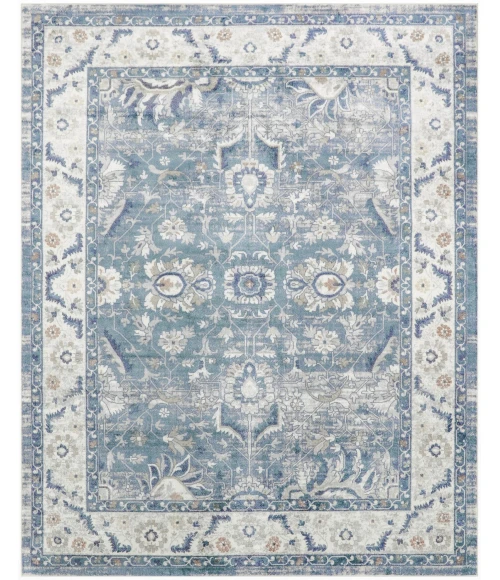 Nourison Astra Machine Washable Blue ASW20 9 ft. x 12 ft. Rect. Rug