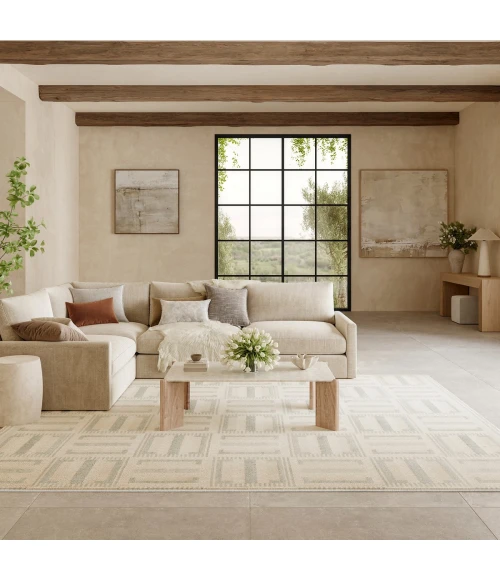 Nourison Nordic Ivory Blue NRC11 8 ft. X 10 ft. Rect. Rug