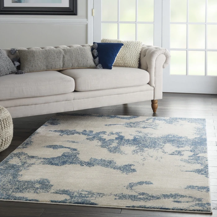 Nourison Home Etchings Navy ETC03 4ft. x 6ft. Rect. Rug