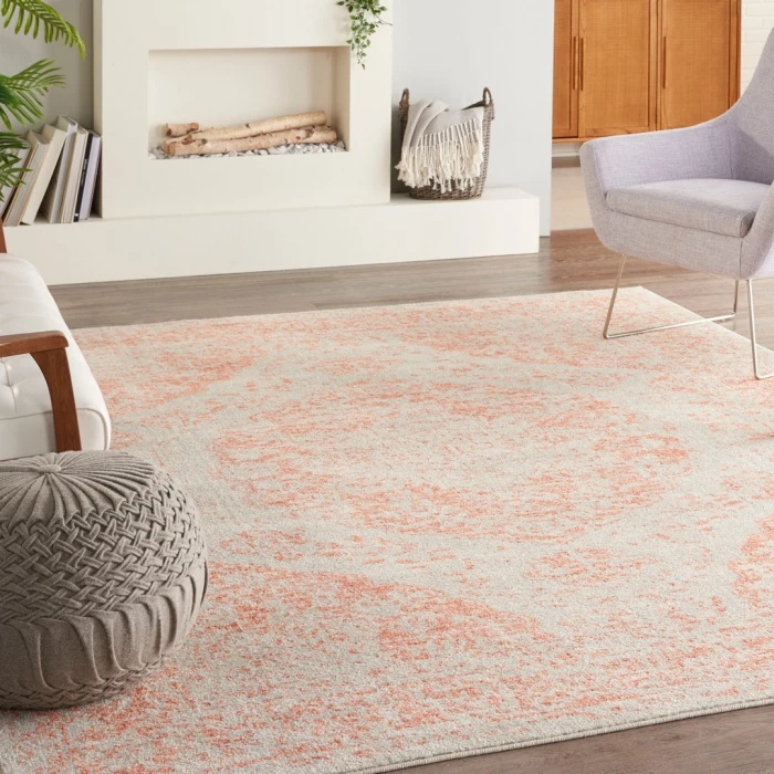 Nourison Tranquil Ivory Pink TRA05 8ft. x 10ft. Rect. Rug