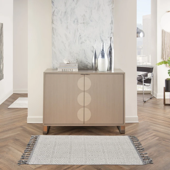 Nourison Paxton Grey Ivory PAX06 2ft.2in. x 4ft.5in. Rect. Rug