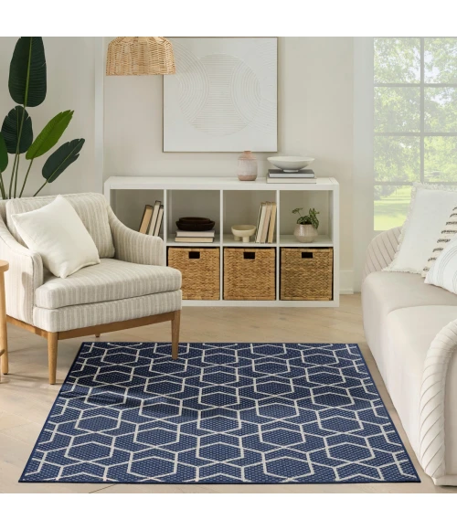 Nourison Horizon Indoor/Outdoor Navy HOZ01 4 ft. X 6 ft. Rect. Rug