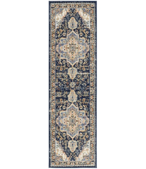 Nourison Nourison Essentials Persian Navy NRE07 2 ft. 2 in. X 10 ft. Rect. Rug